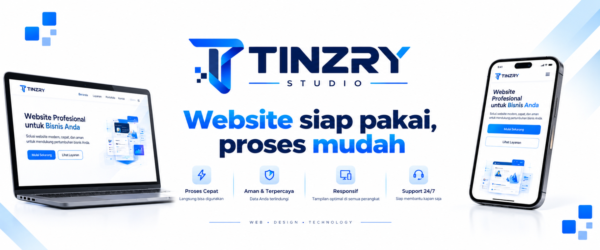 Website siap pakai, proses mudah
