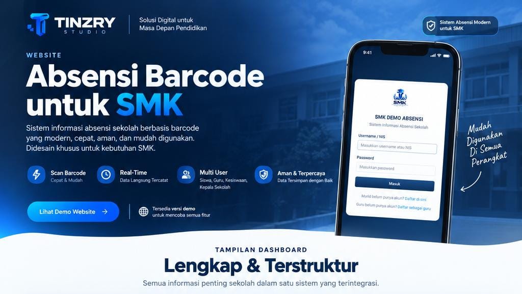 Sistem Absensi QR Sekolah SMK + Poin Kedisiplinan